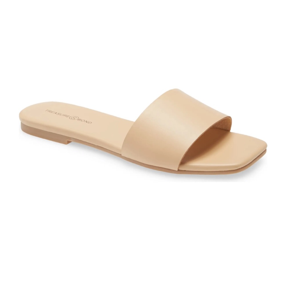 Treasure & Bond Tan Slide Sandals